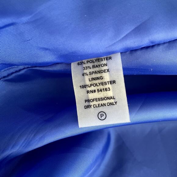 NWT Calvin Klein Sheath Ruffles Dress Size 6 Royal Blue - Picture 13 of 16